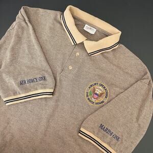 Vintage The White House Polo Shirt Mens XL Marine One Air Force One Airlift Op